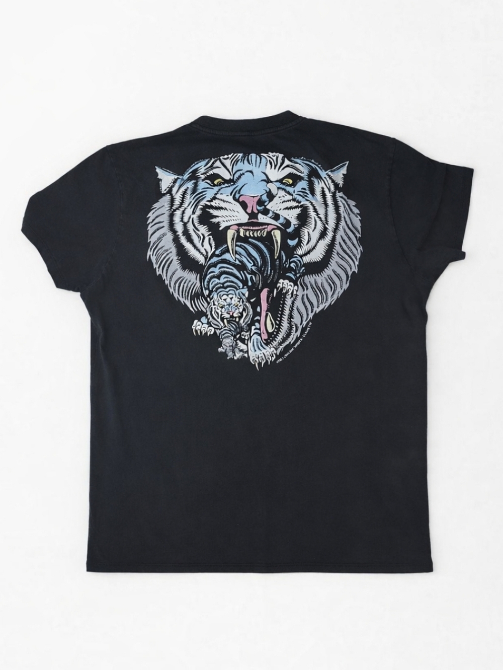 AllSaints Tiger Graphic Tee Black Short Sleeve Streetwear Y2K Size Medium - Picture 4 of 6